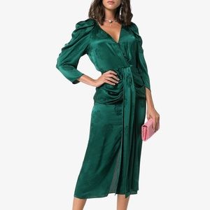 New with tag! Magda Butrym Women's Green Downey Silk Jacquard Dress